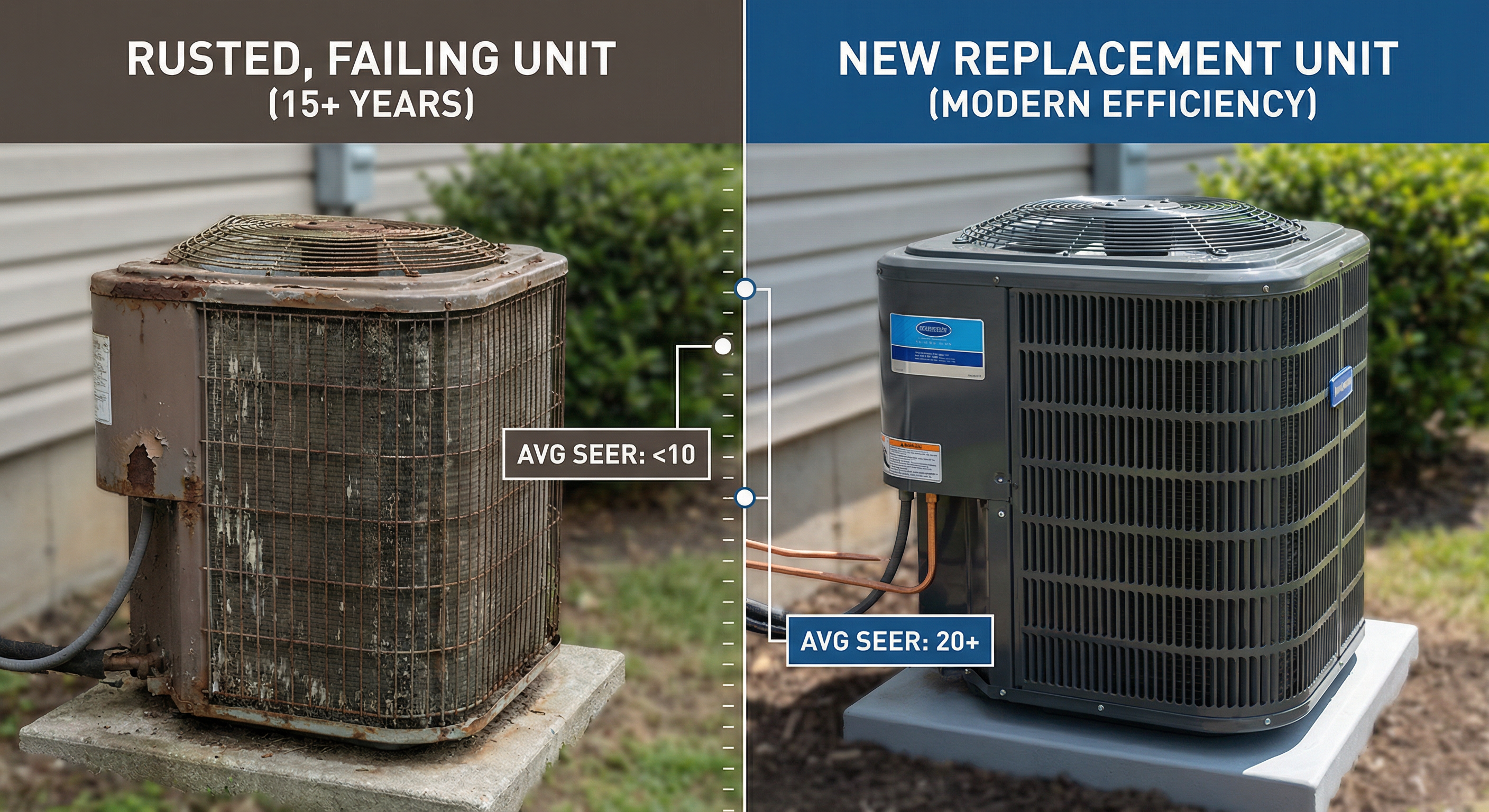Old vs new AC compressor comparison
