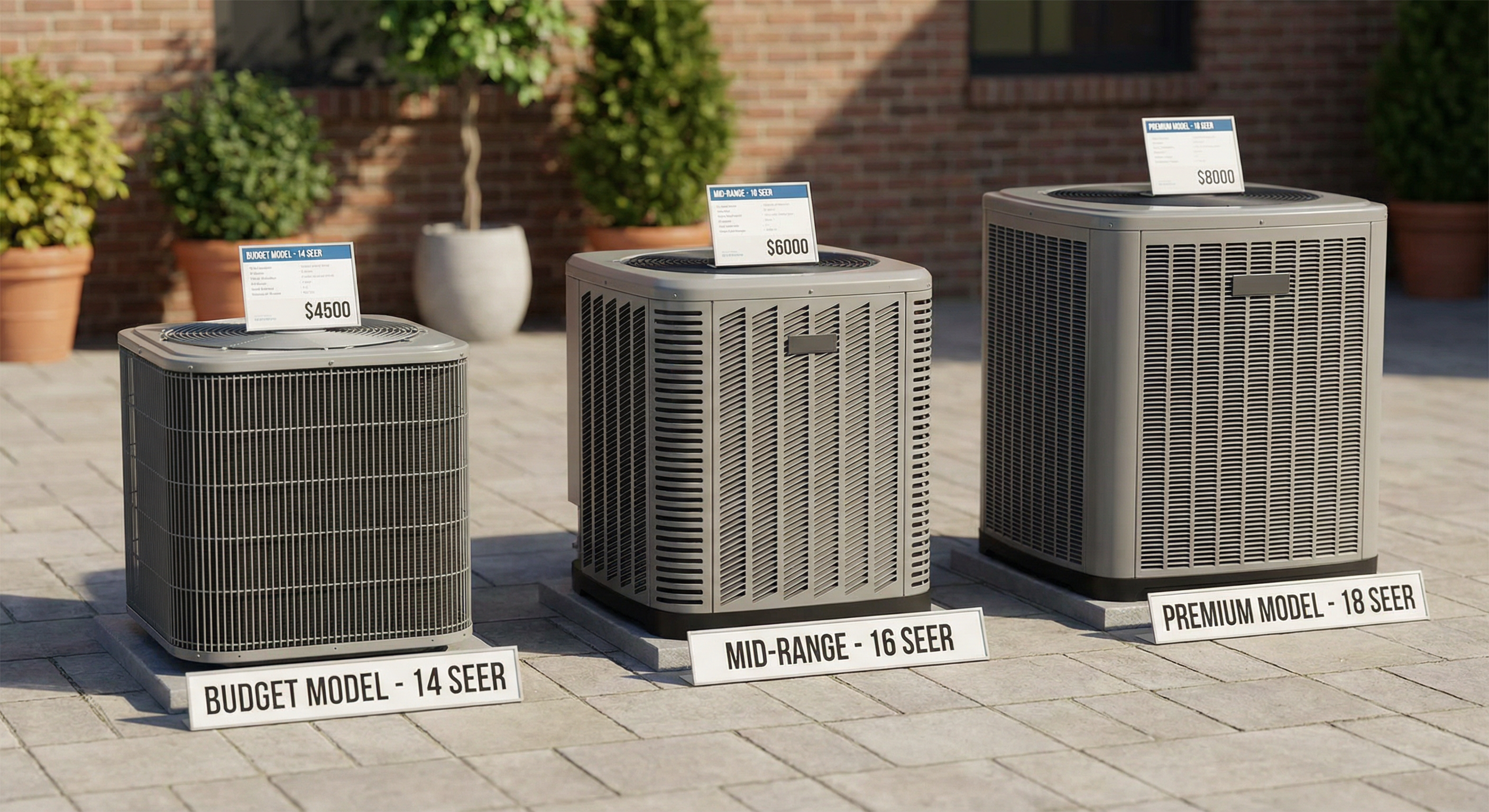 Comparison of budget, mid-range, and premium AC units