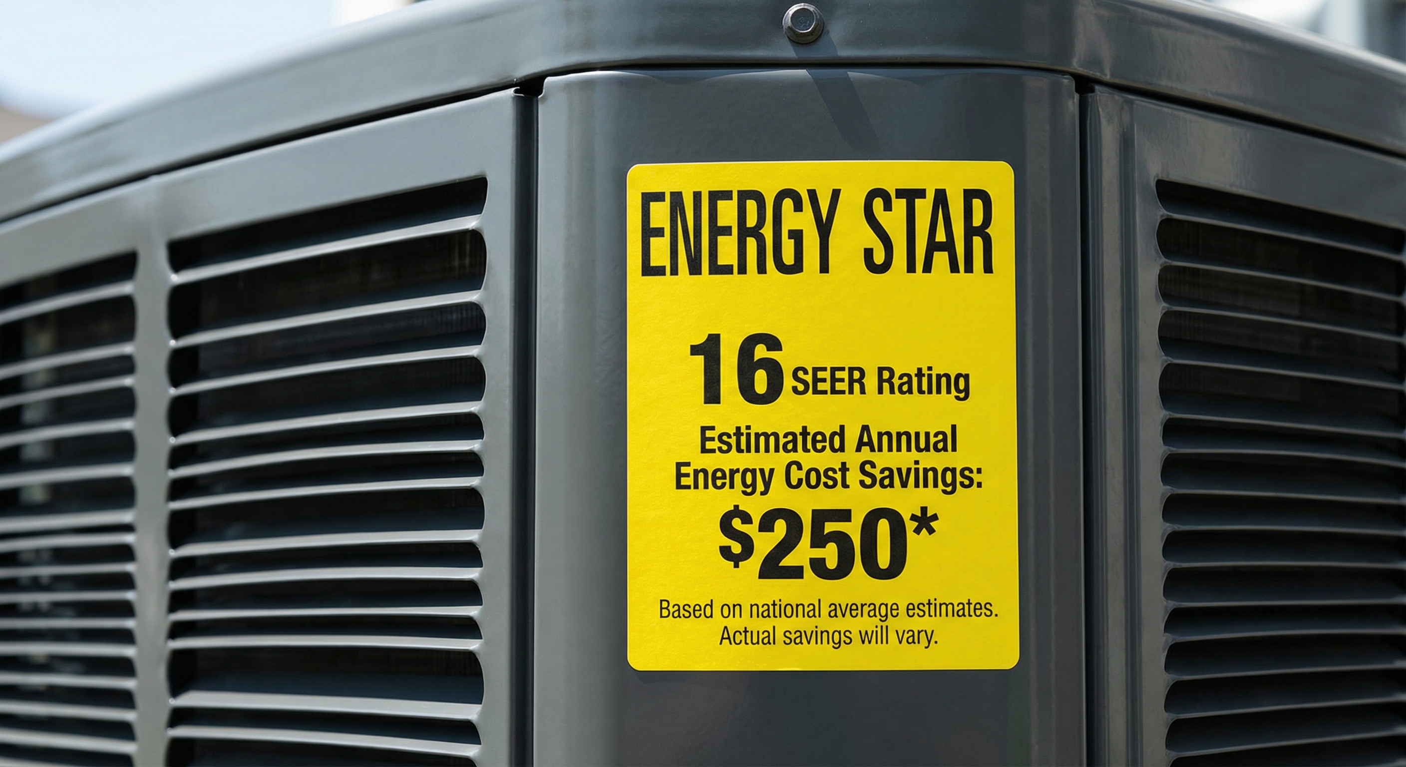 ENERGY STAR label showing 16 SEER rating